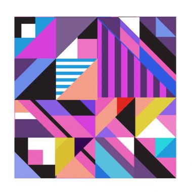 Trendy geometrik kaleydoskop öğeleri memphis tebrik kartları tasarımı. Retro tarzı doku, desen ve öğeleri. Modern soyut tasarım poster ve kapak şablonu