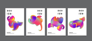 Renkli soyut sıvı ve sıvı poster ve kapak tasarımı. En az geometrik desen degradeler arka planlar