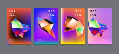 Renkli geometrik Tasarım poster ve kapak. En az geometrik desen degradeler arka planlar
