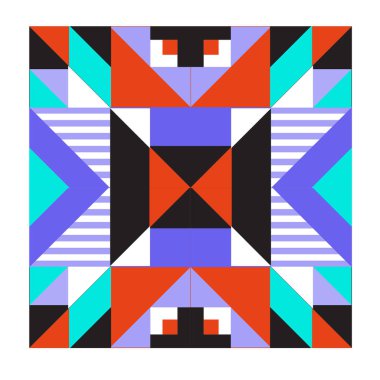 Trendy geometrik kaleydoskop öğeleri memphis tebrik kartları tasarımı. Retro tarzı doku, desen ve öğeleri. Modern soyut tasarım poster ve kapak şablonu