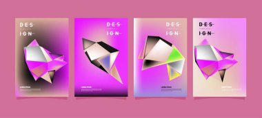 Renkli geometrik Tasarım poster ve kapak. En az geometrik desen degradeler arka planlar