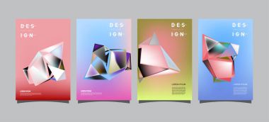 Renkli geometrik Tasarım poster ve kapak. En az geometrik desen degradeler arka planlar