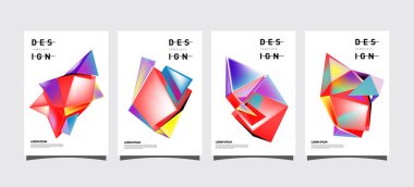 Renkli geometrik Tasarım poster ve kapak. En az geometrik desen degradeler arka planlar