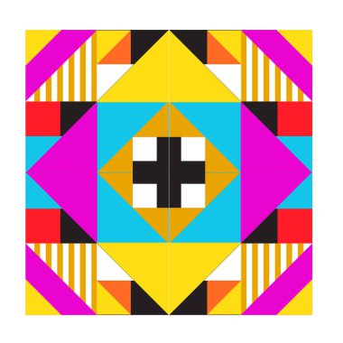 Trendy geometrik kaleydoskop öğeleri memphis tebrik kartları tasarımı. Retro tarzı doku, desen ve öğeleri. Modern soyut tasarım poster ve kapak şablonu