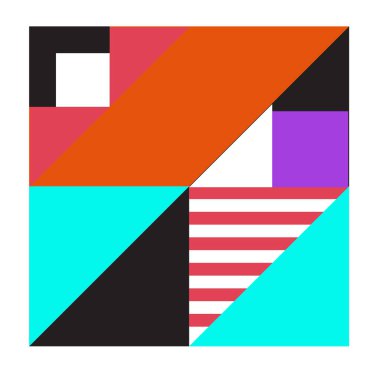 Trendy geometrik kaleydoskop öğeleri memphis tebrik kartları tasarımı. Retro tarzı doku, desen ve öğeleri. Modern soyut tasarım poster ve kapak şablonu