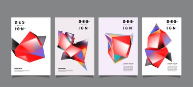 Renkli geometrik Tasarım poster ve kapak. En az geometrik desen degradeler arka planlar