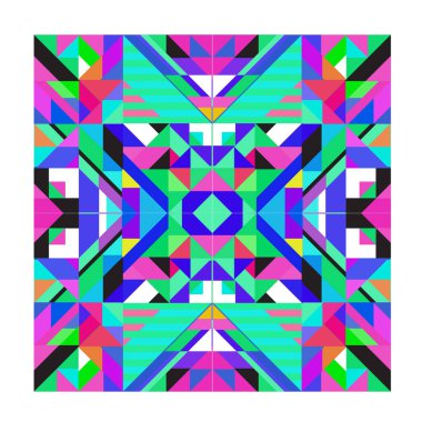 Trendy geometrik kaleydoskop öğeleri memphis tebrik kartları tasarımı. Retro tarzı doku, desen ve öğeleri. Modern soyut tasarım poster ve kapak şablonu