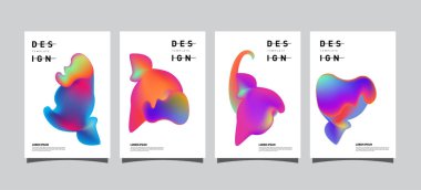 Renkli soyut sıvı ve sıvı poster ve kapak tasarımı. En az geometrik desen degradeler arka planlar