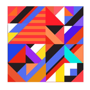 Trendy geometrik kaleydoskop öğeleri memphis tebrik kartları tasarımı. Retro tarzı doku, desen ve öğeleri. Modern soyut tasarım poster ve kapak şablonu