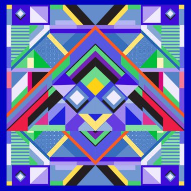 Trendy geometrik vektör çizim öğeleri ve soyut renkli dokular ile. Yaz tatil için poster, kart, broşür ve tanıtım şablon tasarlayın. Moda sanat baskı ve arka plan.