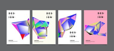 Renkli geometrik Tasarım poster ve kapak. En az geometrik desen degradeler arka planlar