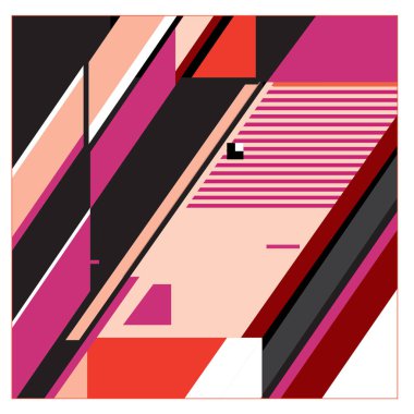 Trendy geometrik öğeleri memphis desen. Retro tarzı doku, desen ve öğeleri. Borneo Endonezya kültür modern soyut tasarım