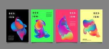 Renkli soyut sıvı ve sıvı poster ve kapak tasarımı. En az geometrik desen degradeler arka planlar