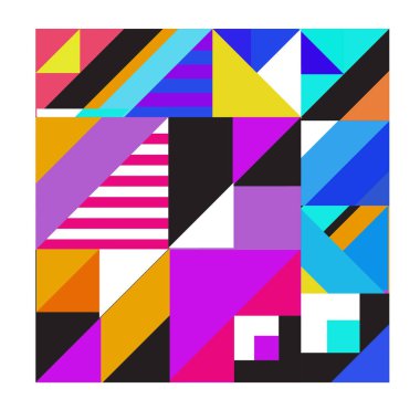 Trendy geometrik kaleydoskop öğeleri memphis tebrik kartları tasarımı. Retro tarzı doku, desen ve öğeleri. Modern soyut tasarım poster ve kapak şablonu