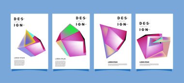 Renkli geometrik Tasarım poster ve kapak. En az geometrik desen degradeler arka planlar
