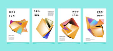 Renkli geometrik Tasarım poster ve kapak. En az geometrik desen degradeler arka planlar