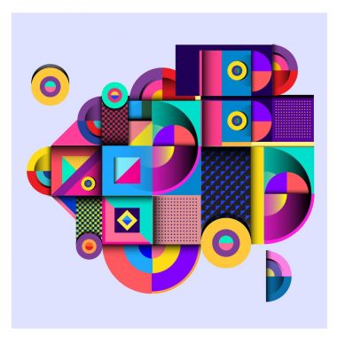 Modaya uygun curvy geometrik memphis öğeleri renkli bir tasarım. Retro 90s doku, desen ve öğeleri tarzı. Modern soyut kültür arka plan tasarımı ve kapak şablonu.