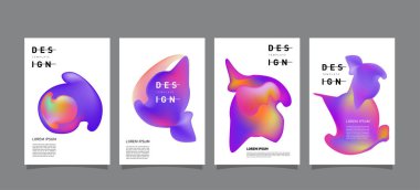 Renkli soyut sıvı ve sıvı poster ve kapak tasarımı. En az geometrik desen degradeler arka planlar