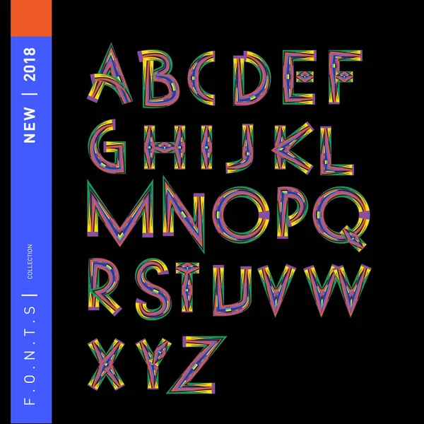 Vektor Des Bunten Alphabets Einzigartige Schriftarten Für Design Und Illustrationsvorlage — Stockvektor