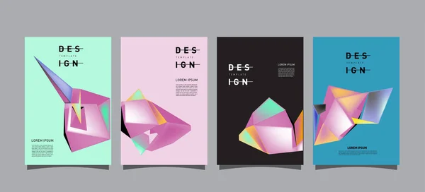 Poster Géométrique Coloré Design Couverture Gradients Géométriques Minimaux Arrière Plans — Image vectorielle