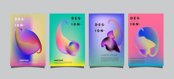Poster Liquido Fluido Colorato Astratto Design Copertina Sfondi Con Gradienti — Vettoriale Stock