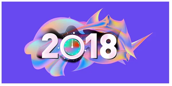 2018 Ano Novo Fundo Elemento Design Colorido Tinta Acrílica Para — Vetor de Stock