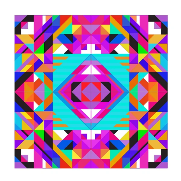 Tendance Géométrique Éléments Kaléidoscope Memphis Cartes Vœux Design Texture Style — Image vectorielle