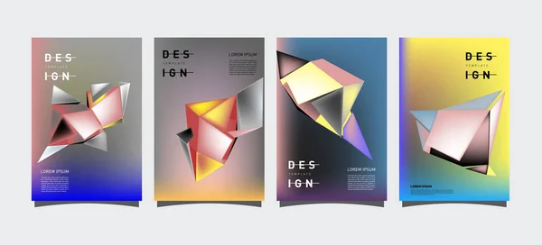 Barevné Geometrické Plakát Obal Design Minimální Geometrický Vzor Přechody Pozadí — Stockový vektor