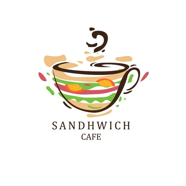 Wektor Logo Sandwich Cafe Restaurant — Wektor stockowy