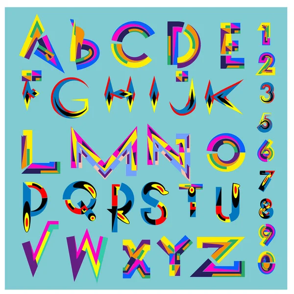 Vektor Des Bunten Alphabets Einzigartige Schriftarten Für Design Und Illustrationsvorlage — Stockvektor