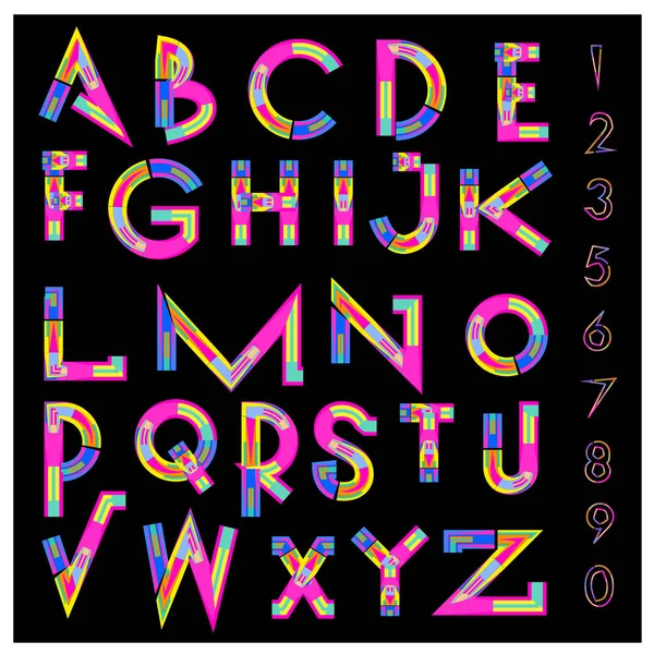 Vektor Des Bunten Alphabets Einzigartige Schriftarten Für Design Und Illustrationsvorlage — Stockvektor