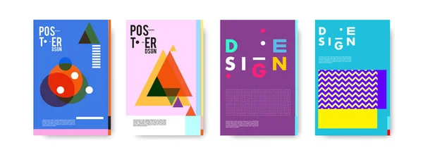 Buntes Geometrisches Plakat Und Coverdesign Minimale Geometrische Musterverläufe Hintergründe — Stockvektor