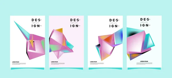 Poster Geometrico Colorato Design Della Copertina Sfondi Con Gradienti Geometrici — Vettoriale Stock