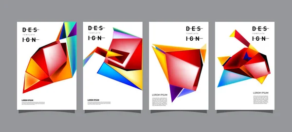 Färgglada Geometriska Affisch Och Cover Design Minimal Geometriska Mönster Övertoningar — Stock vektor