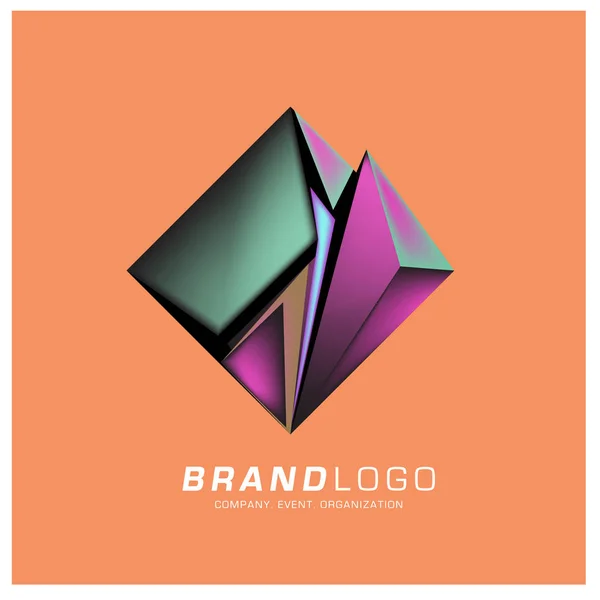 ベクトル幾何学ロゴのシンプルなデザイン — ストックベクタ