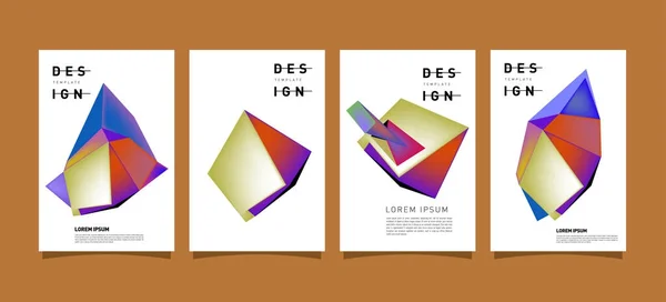 Poster Geometrico Colorato Design Della Copertina Sfondi Con Gradienti Geometrici — Vettoriale Stock