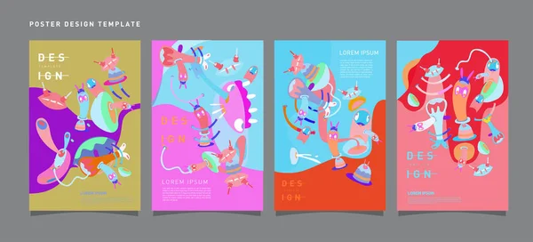 Cartel Abstracto Del Festival Diseño Juguetes Modernos Publications Presentations Layouts — Vector de stock