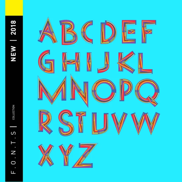 Vector Van Kleurrijke Alfabet Unieke Lettertypen Voor Ontwerp Illustratie Sjabloon — Stockvector