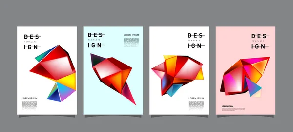 다채로운 기하학적 포스터와 디자인입니다 최소한의 기하학적 그라데이션 — 스톡 벡터