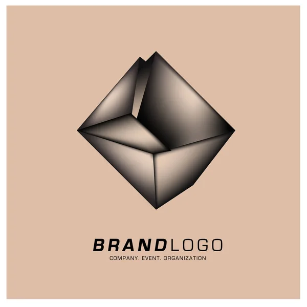 Vector Simple Geometric Logo Design — Stock Vector