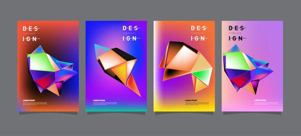 Buntes Geometrisches Plakat Und Coverdesign Minimale Geometrische Musterverläufe Hintergründe — Stockvektor