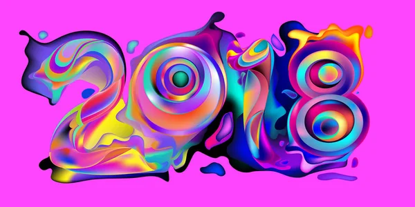 전단지 전단지 포스터에 다채로운 아크릴 페인트 디자인 2018 일러스트 — 스톡 벡터