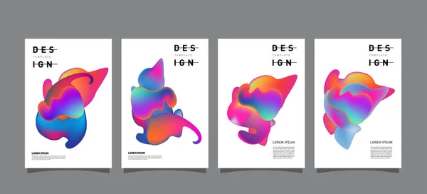 Farbenfrohe Abstrakte Flüssige Und Flüssige Plakat Und Covergestaltung Minimale Geometrische — Stockvektor