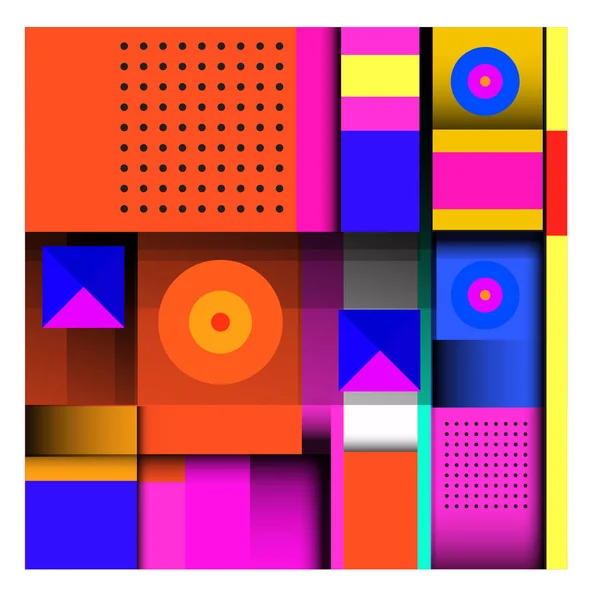 Trendige Geometrische Elemente Prägen Sein Farbenfrohes Und Leuchtendes Design Textur — Stockvektor