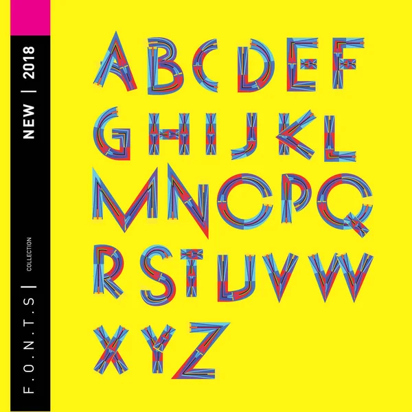 彩色字母的矢量 设计和插图模板的唯一字体 海报和标题出版物的版式 — 图库矢量图片