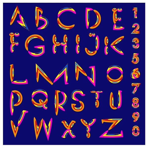 カラフルなアルファベットのベクトル デザインやイラストのテンプレートのユニークなフォントです ポスターとの見出しの文書用の体裁 — ストックベクタ
