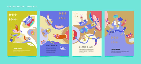 Abstract Modern Speelgoed Design Festival Poster Publicaties Presentaties Grafische Lay — Stockvector