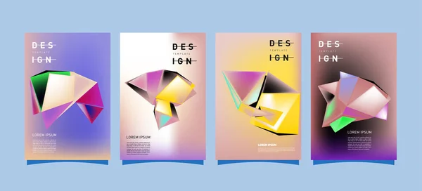 Kleurrijke Geometrische Poster Cover Design Minimale Geometrische Patroon Verlopen Achtergronden — Stockvector