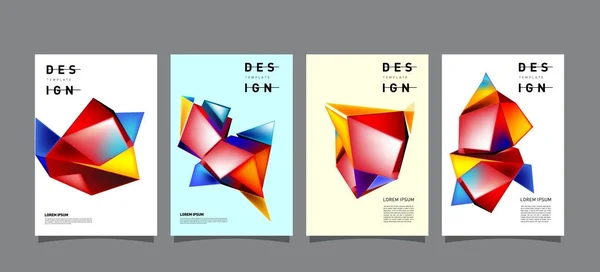 Poster Géométrique Coloré Design Couverture Gradients Géométriques Minimaux Arrière Plans — Image vectorielle