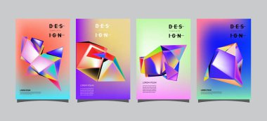 Renkli geometrik Tasarım poster ve kapak. En az geometrik desen degradeler arka planlar
